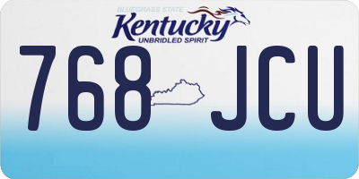 KY license plate 768JCU