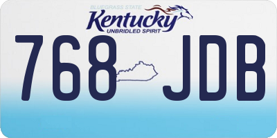 KY license plate 768JDB