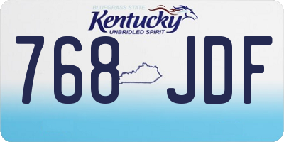 KY license plate 768JDF