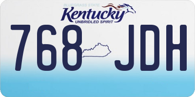 KY license plate 768JDH