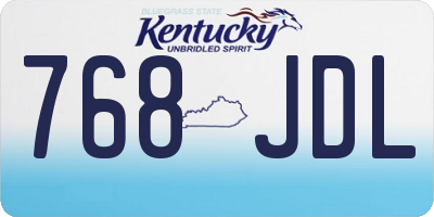 KY license plate 768JDL