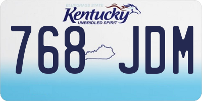 KY license plate 768JDM