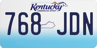 KY license plate 768JDN