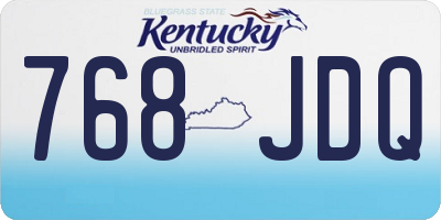 KY license plate 768JDQ