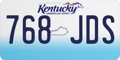 KY license plate 768JDS