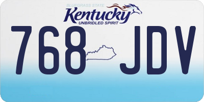 KY license plate 768JDV