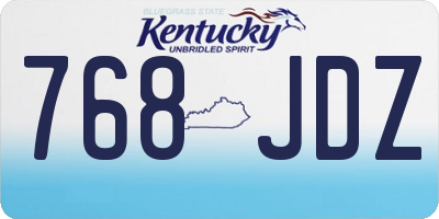 KY license plate 768JDZ