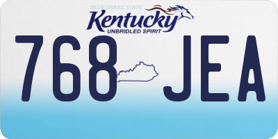 KY license plate 768JEA