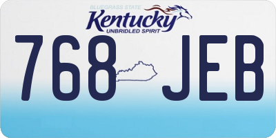 KY license plate 768JEB