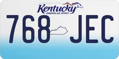 KY license plate 768JEC