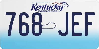 KY license plate 768JEF