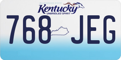KY license plate 768JEG
