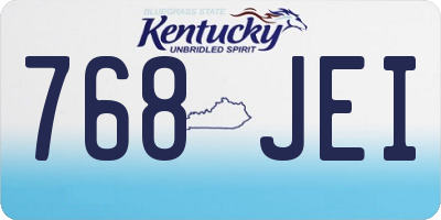 KY license plate 768JEI