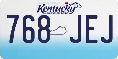 KY license plate 768JEJ