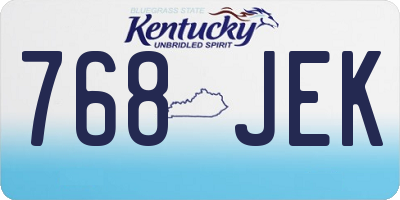 KY license plate 768JEK