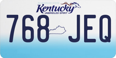 KY license plate 768JEQ