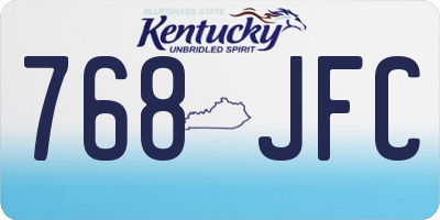 KY license plate 768JFC