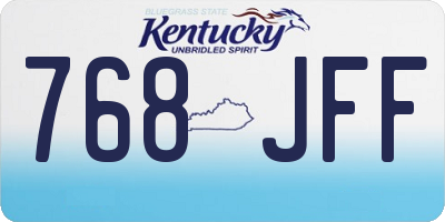 KY license plate 768JFF