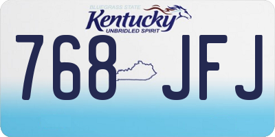 KY license plate 768JFJ