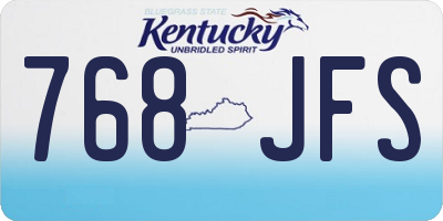 KY license plate 768JFS