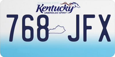 KY license plate 768JFX