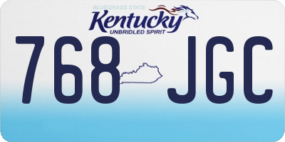 KY license plate 768JGC