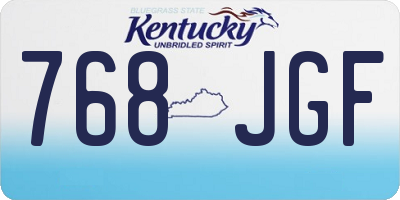 KY license plate 768JGF