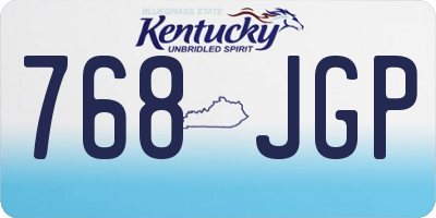 KY license plate 768JGP