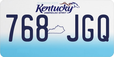 KY license plate 768JGQ
