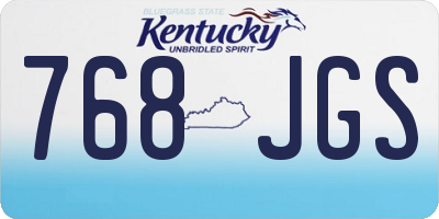 KY license plate 768JGS