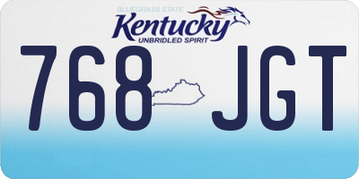 KY license plate 768JGT