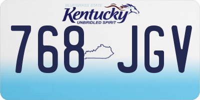 KY license plate 768JGV