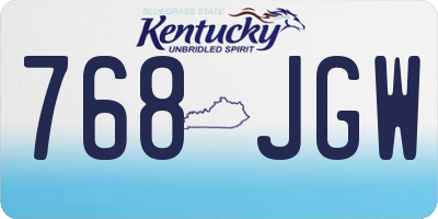 KY license plate 768JGW