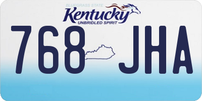 KY license plate 768JHA