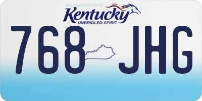 KY license plate 768JHG