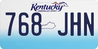 KY license plate 768JHN