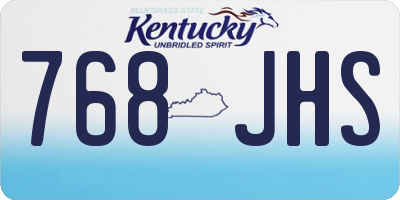 KY license plate 768JHS