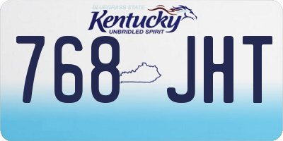 KY license plate 768JHT