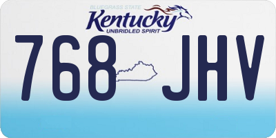 KY license plate 768JHV