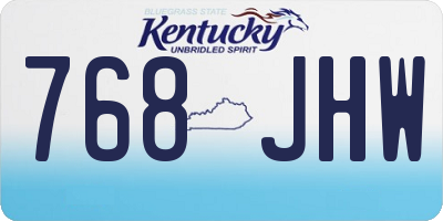KY license plate 768JHW
