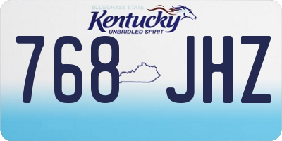 KY license plate 768JHZ