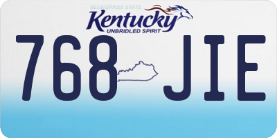 KY license plate 768JIE