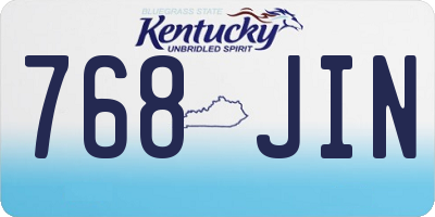 KY license plate 768JIN