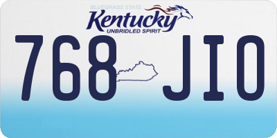 KY license plate 768JIO