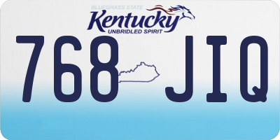 KY license plate 768JIQ