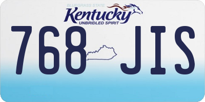 KY license plate 768JIS