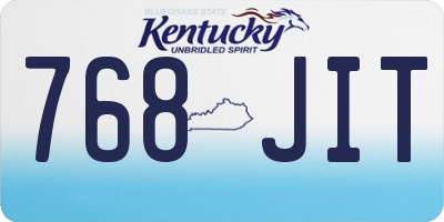 KY license plate 768JIT