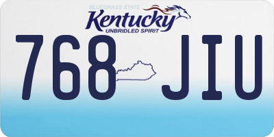 KY license plate 768JIU