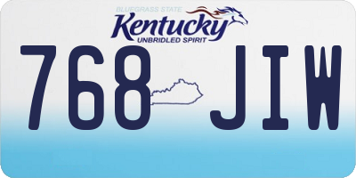 KY license plate 768JIW