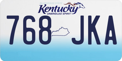 KY license plate 768JKA